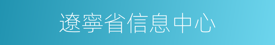 遼寧省信息中心的同義詞