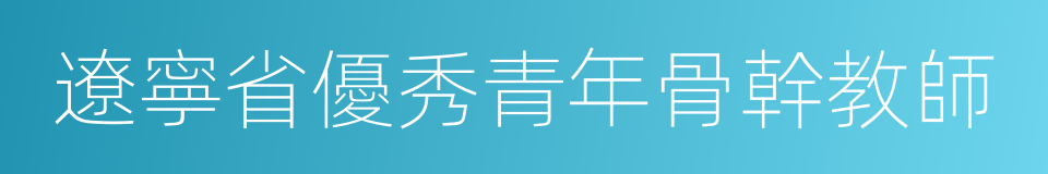 遼寧省優秀青年骨幹教師的同義詞