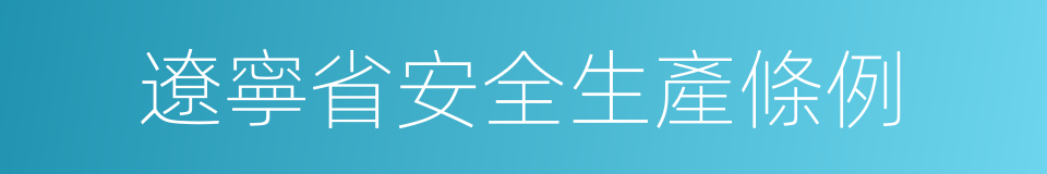 遼寧省安全生產條例的同義詞