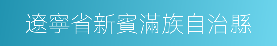 遼寧省新賓滿族自治縣的同義詞