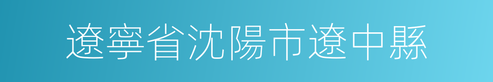 遼寧省沈陽市遼中縣的同義詞