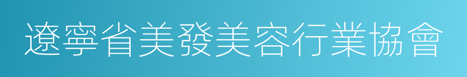 遼寧省美發美容行業協會的同義詞