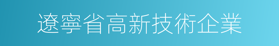 遼寧省高新技術企業的同義詞