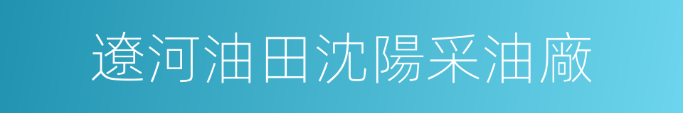 遼河油田沈陽采油廠的同義詞