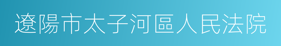 遼陽市太子河區人民法院的同義詞
