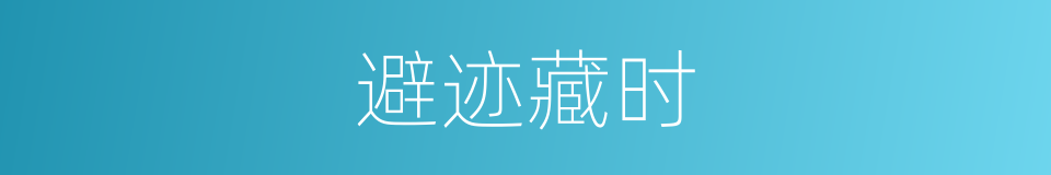 避迹藏时的意思