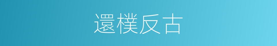還樸反古的意思