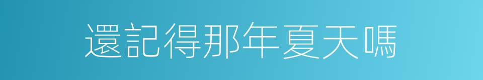 還記得那年夏天嗎的同義詞