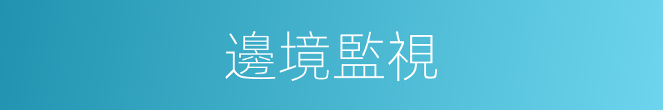 邊境監視的同義詞