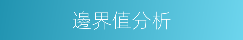 邊界值分析的同義詞