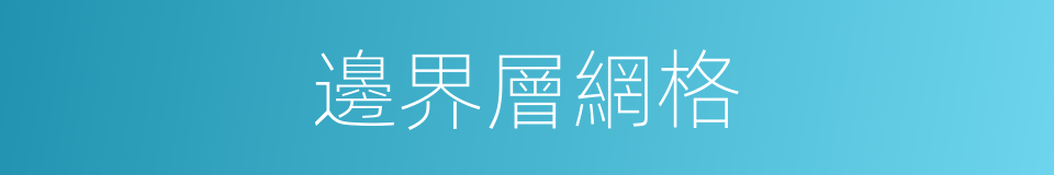 邊界層網格的同義詞