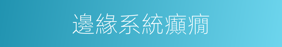 邊緣系統癲癇的同義詞