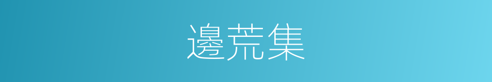 邊荒集的同義詞