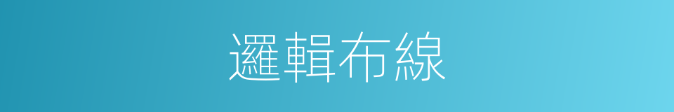 邏輯布線的同義詞