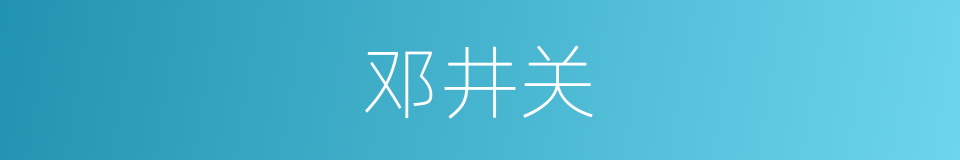 邓井关的同义词