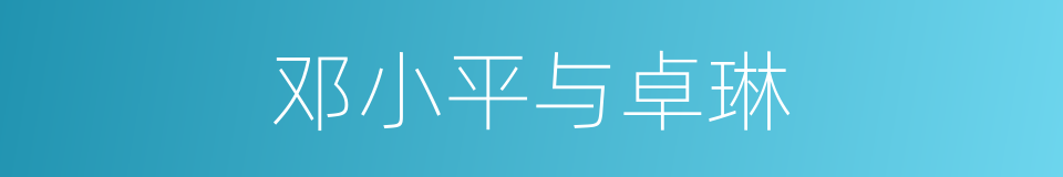 邓小平与卓琳的同义词