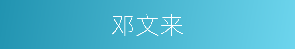 邓文来的同义词