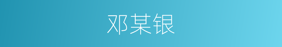 邓某银的同义词