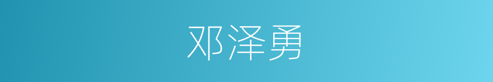 邓泽勇的同义词