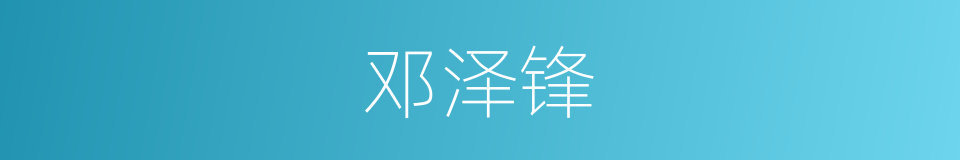 邓泽锋的同义词