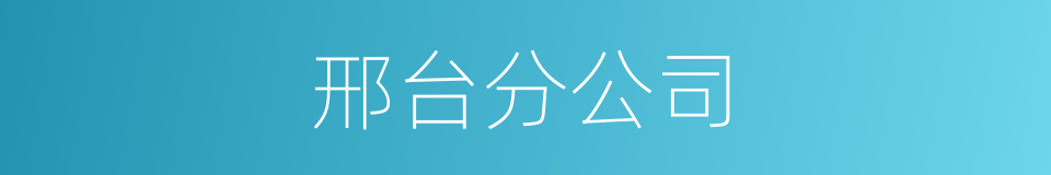 邢台分公司的同义词