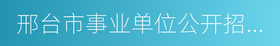 邢台市事业单位公开招聘工作人员实施办法的同义词