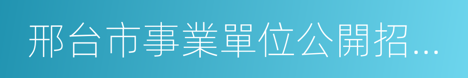 邢台市事業單位公開招聘工作人員實施辦法的同義詞