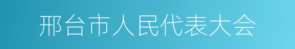 邢台市人民代表大会的同义词