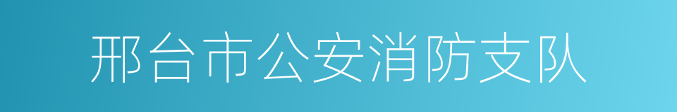 邢台市公安消防支队的同义词