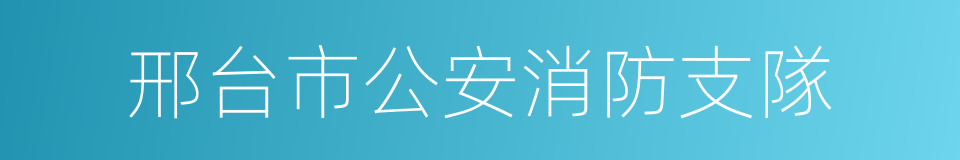 邢台市公安消防支隊的同義詞