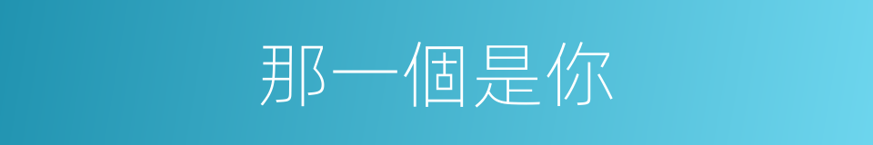 那一個是你的同義詞