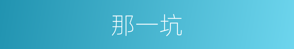 那一坑的同义词