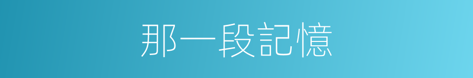 那一段記憶的同義詞