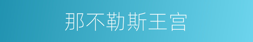 那不勒斯王宫的同义词
