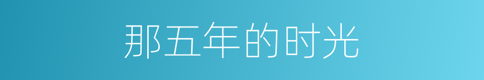 那五年的时光的同义词