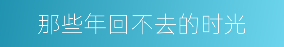 那些年回不去的时光的同义词
