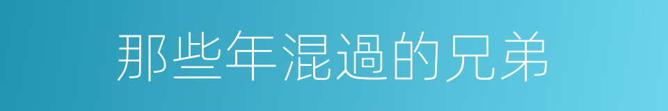 那些年混過的兄弟的同義詞