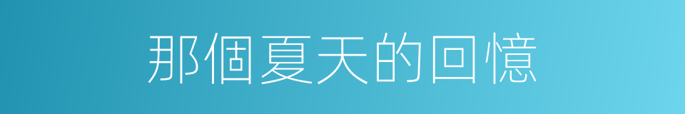 那個夏天的回憶的同義詞