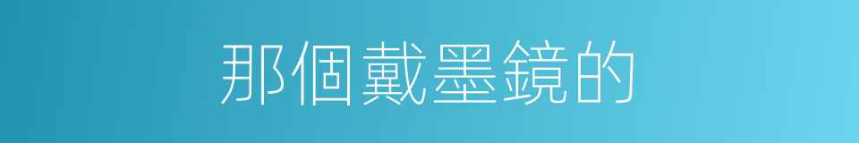 那個戴墨鏡的的同義詞