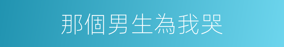 那個男生為我哭的同義詞