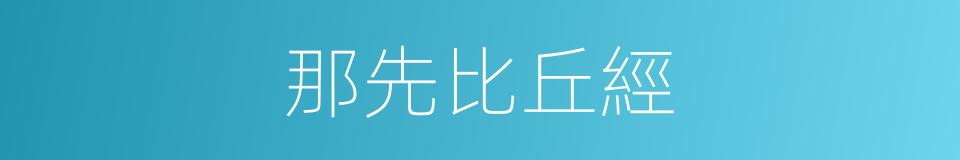 那先比丘經的同義詞