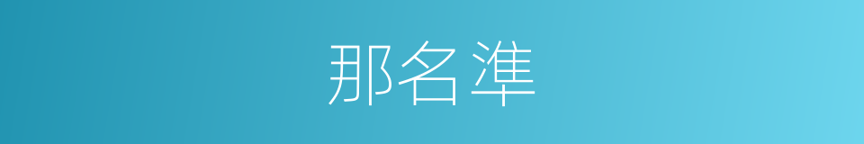 那名準的同義詞