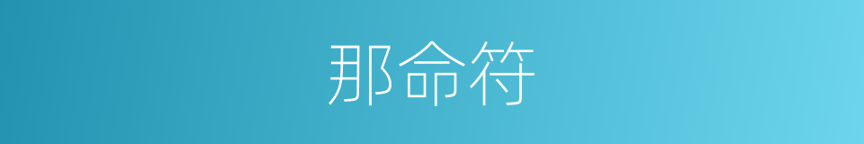 那命符的同义词