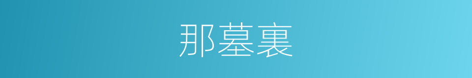 那墓裏的同義詞