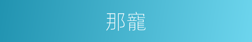 那寵的同義詞