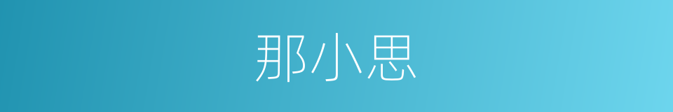 那小思的同义词