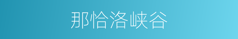 那恰洛峡谷的同义词