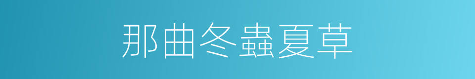 那曲冬蟲夏草的同義詞