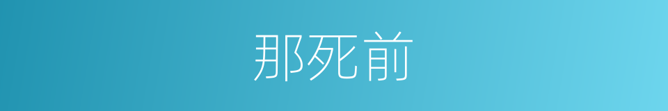 那死前的同义词
