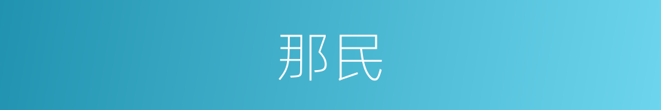 那民的同义词